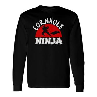 Cornhole Ninja Team Player Champion King Toss Long Sleeve T-Shirt T-Shirt | Mazezy