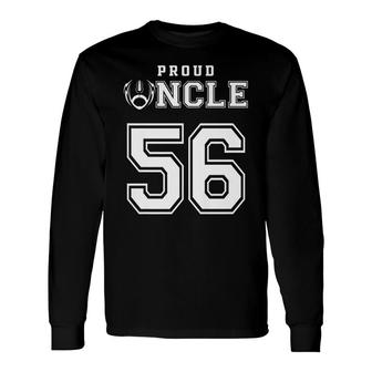 Custom Proud Football Uncle Number 56 Personalized For Men Long Sleeve T-Shirt - Seseable