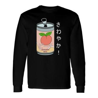 Cute Pink Peach Milk Japanese Kawaii Retro 90S Anime Long Sleeve T-Shirt - Seseable