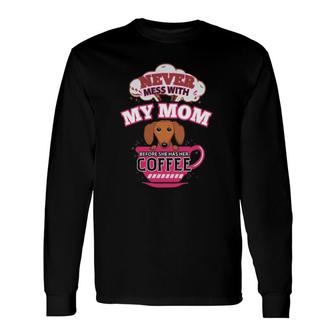 Dachshund And Coffee Classic Dog Lover Long Sleeve T-Shirt T-Shirt | Mazezy