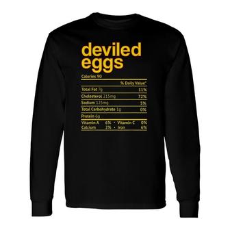 Deviled Eggs Nutrition Facts Thanksgiving Christmas Long Sleeve T-Shirt - Seseable