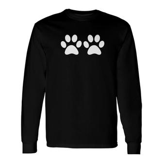 Dog Boobs Puppy Dogs Paws Bra Tee Long Sleeve T-Shirt - Monsterry DE