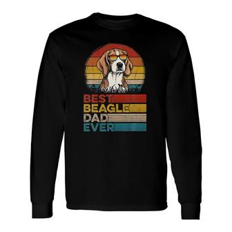 Dog Vintage Best Beagle Dad Ever Fathers Day Puppy Dog Dad Long Sleeve T-Shirt - Seseable