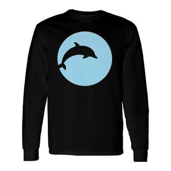 Dolphin Moon Dolphin Lover Animal Long Sleeve T-Shirt T-Shirt | Mazezy
