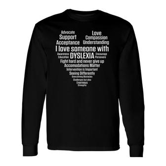 Dyslexia Teacher Therapist Heart Love Dyslexic Therapy Long Sleeve T-Shirt - Seseable