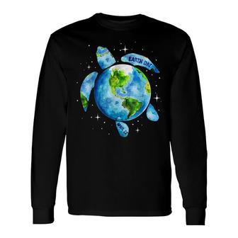 Earth Day 2022 Restore Earth Sea Turtle Art Save The Planet Long Sleeve T-Shirt - Seseable