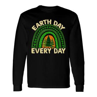 Earth Day Everyday Rainbow Pine Tree Earth Day Earth Day Long Sleeve T-Shirt - Seseable