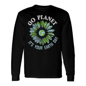 Earth Day Planet Anniversary Earth Day Sunflower Everyday Long Sleeve T-Shirt - Seseable