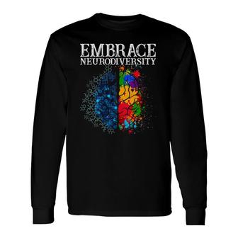 Embrace Neurodiversity Adhd Brain Autism Awareness V-Neck Long Sleeve T-Shirt T-Shirt | Mazezy
