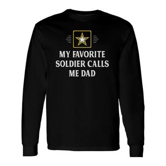 My Favorite Soldier Calls Me Dad Vintage Style Long Sleeve T-Shirt - Seseable