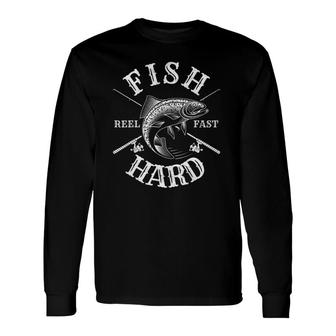 Fish Hard Fishingdad Papa Grandpa Fish Long Sleeve T-Shirt T-Shirt | Mazezy