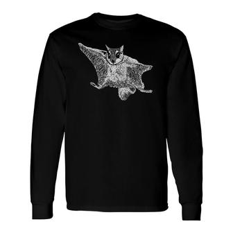 Flying Squirrel Art Graphic Long Sleeve T-Shirt T-Shirt | Mazezy