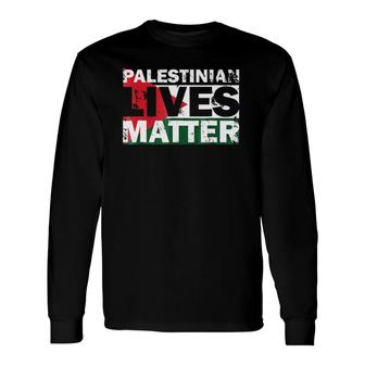Free Palestine Flag Palestinian Lives Matter Retro Long Sleeve T-Shirt - Seseable