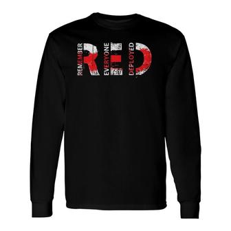 Friday Military We Wear Red My Soldier Us American Flag Red Long Sleeve T-Shirt - Seseable
