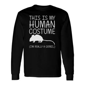 Gerbil Easy Halloween Human Costume Gnawer Pet Diy Long Sleeve T-Shirt T-Shirt | Mazezy