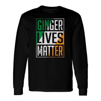 Ginger Lives Matter Irish Flag St Patricks Day Redhead Men Long Sleeve T-Shirt - Thegiftio UK