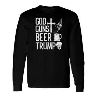 God Guns Beer Trump Premium Long Sleeve T-Shirt - Monsterry DE
