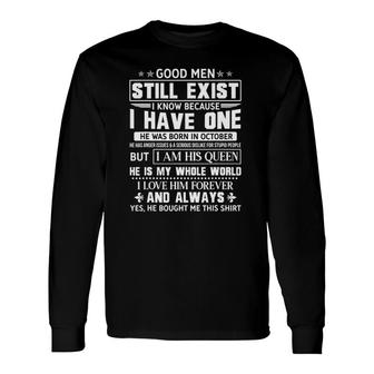 Good Exist Born In October Wife Valentines Day Long Sleeve T-Shirt T-Shirt | Mazezy