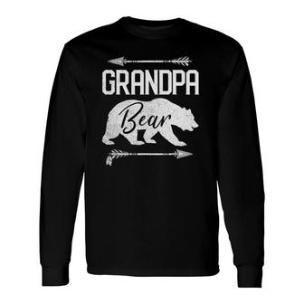 Grandpa Bear Fathers Day Papa Men Dad Best Top Long Sleeve T-Shirt - Seseable