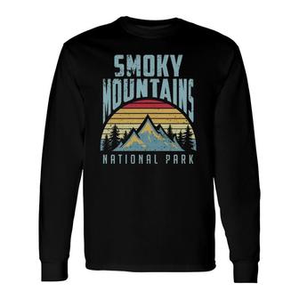 Great Smoky Mountains National Park Tennessee Retro Long Sleeve T-Shirt T-Shirt | Mazezy