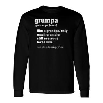 Grumpa Definition Grandpa Fathers Day Grand Father Long Sleeve T-Shirt - Seseable