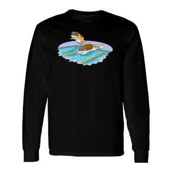 Guinea Pig Swimming Sport Bathing Swimming Pool Long Sleeve T-Shirt - Thegiftio UK