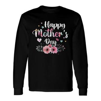 Happy 2022 Cute Floral For Women Mom Grandma Long Sleeve T-Shirt - Seseable