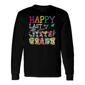 Happy Last Day Of Sixth Grade Graduation Day Dalmatian Print For Students Long Sleeve T-Shirt - Seseable