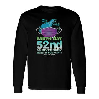 Heart Shape Earth With Mask Earth Day Long Sleeve T-Shirt T-Shirt | Mazezy