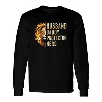 Husband Daddy Protector Hero Lion Version Long Sleeve T-Shirt - Seseable