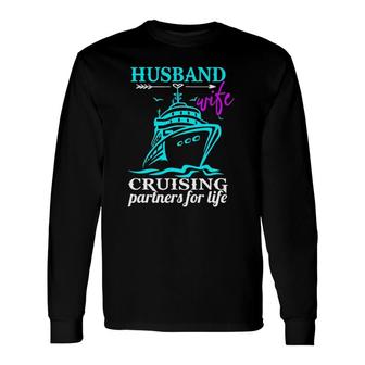 Husband And Wife Cruising Partners Honeymoon Trip Vacation Long Sleeve T-Shirt - Thegiftio UK
