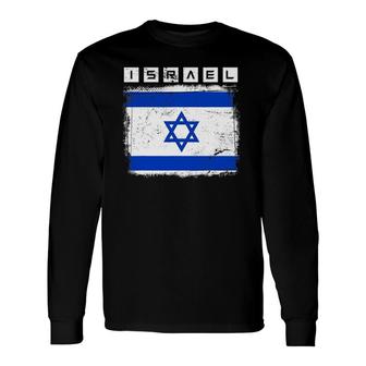 Israel Flag Star Of David Israel Long Sleeve T-Shirt - Thegiftio UK