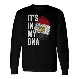 Its In My Dna Egypt Flag Egyptian Roots Pride Genetic Long Sleeve T-Shirt T-Shirt | Mazezy