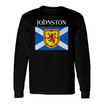 Johnston Clan Scottish Name Scotland Flag Long Sleeve T-Shirt T-Shirt | Mazezy