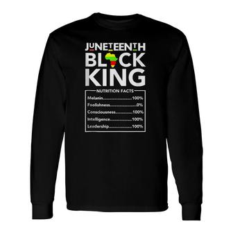 Juneteenth Black King Melanin Dad Fathers Day Men Father Fun Long Sleeve T-Shirt - Seseable