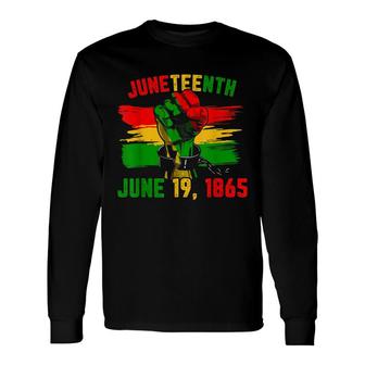 Juneteenth June 19Th 1865 Black Freedom Day Flag Long Sleeve T-Shirt - Thegiftio UK