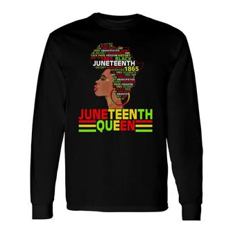 Juneteenth Queen 1865 Independence Black Women 4Th July Love Long Sleeve T-Shirt - Seseable