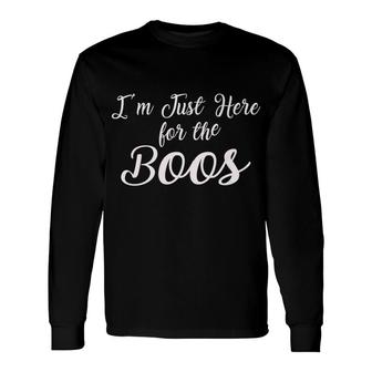 Im Just Here For The Boos Beer Boss Wine Halloween Long Sleeve T-Shirt - Monsterry DE