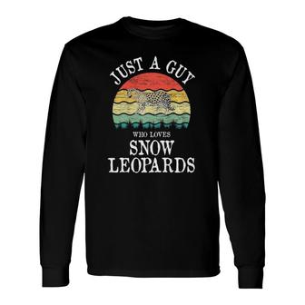 Just A Guy Who Loves Snow Leopards Long Sleeve T-Shirt T-Shirt | Mazezy