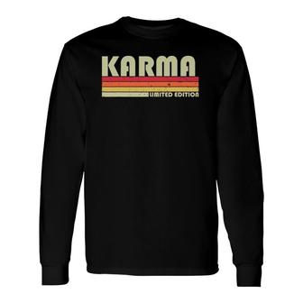 Karma Name Personalized Retro Vintage 80S 90S Long Sleeve T-Shirt | Mazezy
