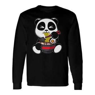 Kawaii Panda Ramen Eater Japanese Noodle Soup Food Lover Long Sleeve T-Shirt - Thegiftio