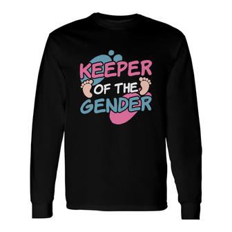 Keeper Of The Gender Baby Gender Reveal Party Long Sleeve T-Shirt - Seseable