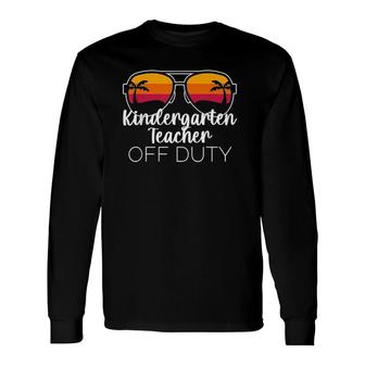 Kindergarten Teacher Off Duty Sunglasses Beach Sunset Summer Long Sleeve T-Shirt - Seseable