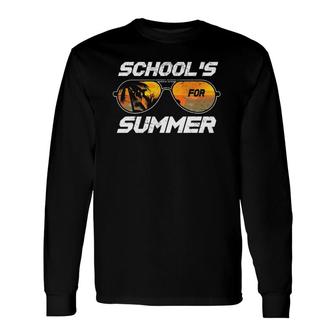 Last Day Of School Tee Retro Beach Schools Out For Summer Long Sleeve T-Shirt - Seseable