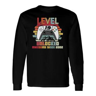 Level 19 Unlocked Video Gamer 19 Years Old 19 Birthday Long Sleeve T-Shirt - Seseable