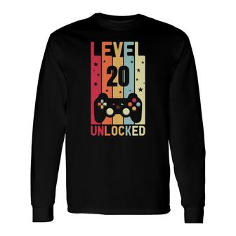Level 20 Unlocked Since I Was Born 2002 And I Gave Great 20Th Birthday Long Sleeve T-Shirt - Seseable