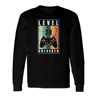 Level 20 Unlocked Quickly Awesome Since 2002 So Cheers To 20Th Birthday Long Sleeve T-Shirt - Seseable