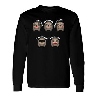 Lone Star Merch Sloth Weekly Standard Long Sleeve T-Shirt - Monsterry