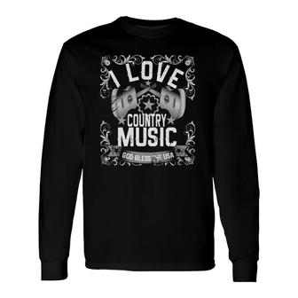 I Love Country Music Fan Of Country Music Vintage Long Sleeve T-Shirt - Thegiftio UK