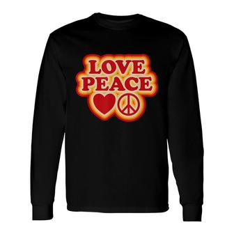 Love Peace Sign 60S 70S Groovy Hippie Vintage Disco Retro Long Sleeve T-Shirt - Thegiftio UK